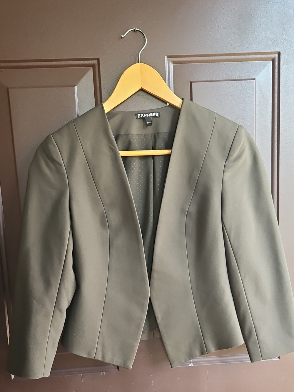 Express Olive Open-Front Women's Blazer Jacket